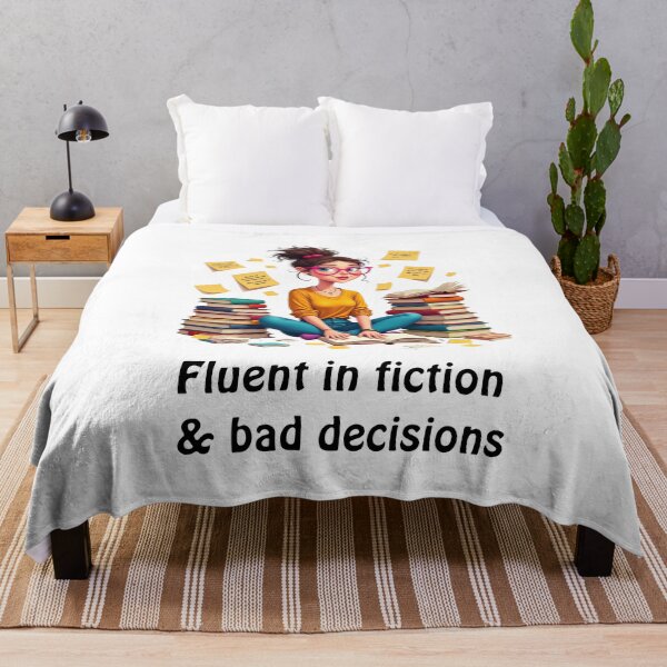 Item preview, Fluent in fiction & bad decisions - from the diary of a bookworm designed and sold by Obsessities.