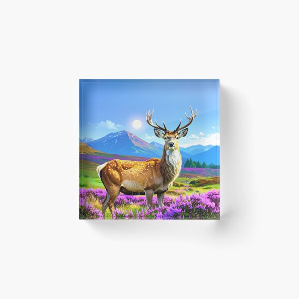 Item preview, Highland Buck Moon: Celtic Stag in Scottish Heather designed and sold by Englandbear.
