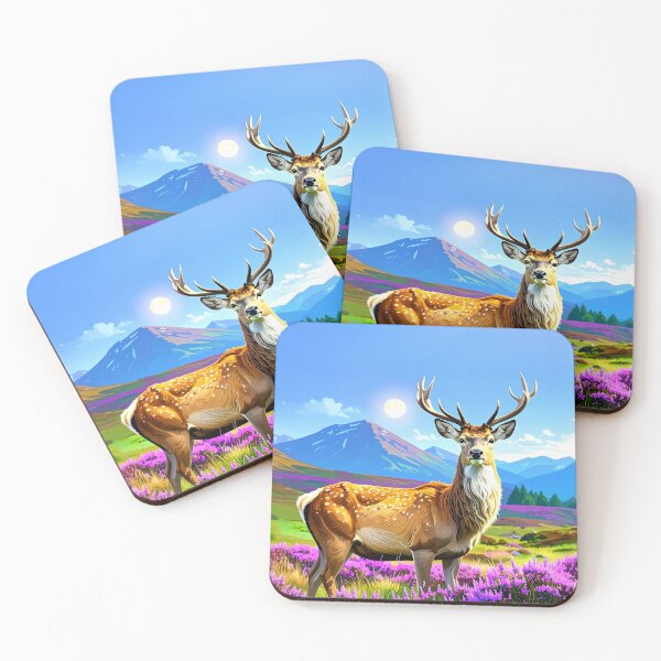 Item preview, Highland Buck Moon: Celtic Stag in Scottish Heather designed and sold by Englandbear.