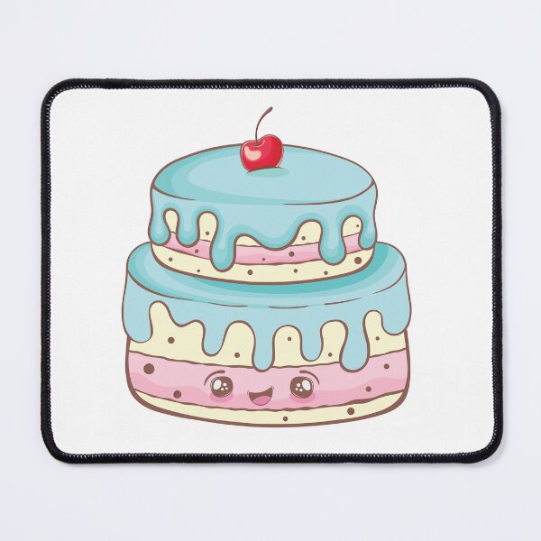 Item preview, Kawaii Birthday Cake with Cherry – Cartoon Dessert Illustration designed and sold by VelumkaRose.