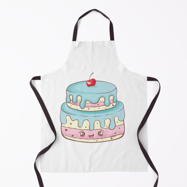 Item preview, Kawaii Birthday Cake with Cherry – Cartoon Dessert Illustration designed and sold by VelumkaRose.