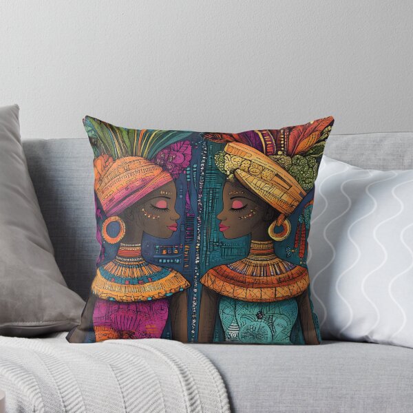 Item preview, Vibrant Cultural Duo with Floral Headpieces designed and sold by Artessie.