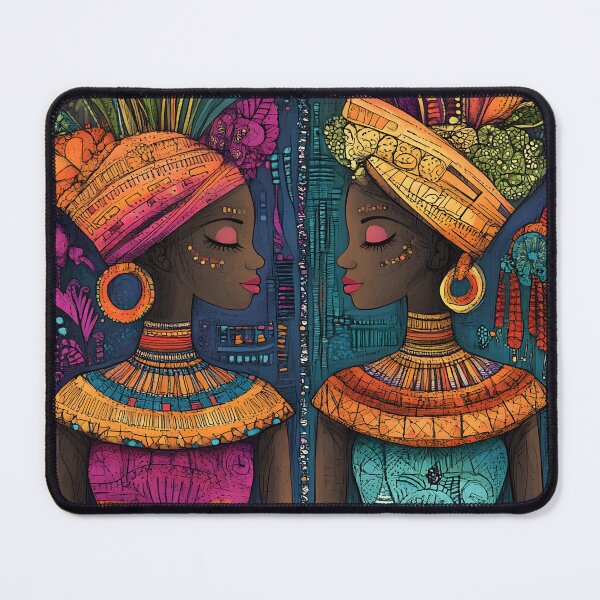 Item preview, Vibrant Cultural Duo with Floral Headpieces designed and sold by Artessie.