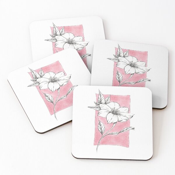 Item preview, Simple fantasy flower on rose watercolor background  designed and sold by MilediVinter.
