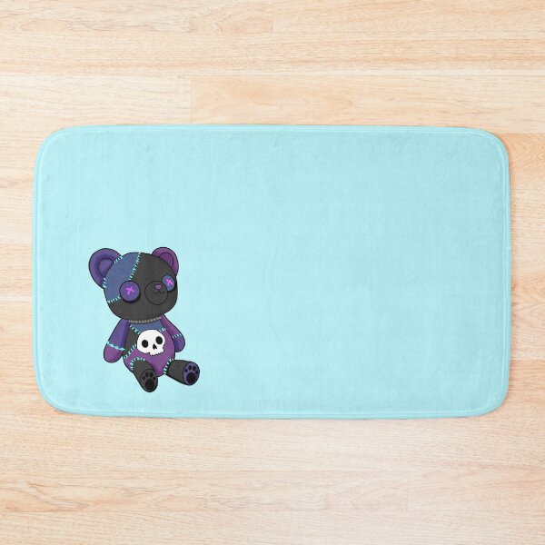 Item preview, Cute sewn-together emo teddy as a cuddly toy with skull symbol designed and sold by katecheerycake.