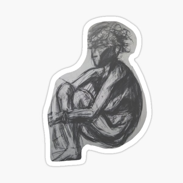 Pose 1 - Charcoal Sticker