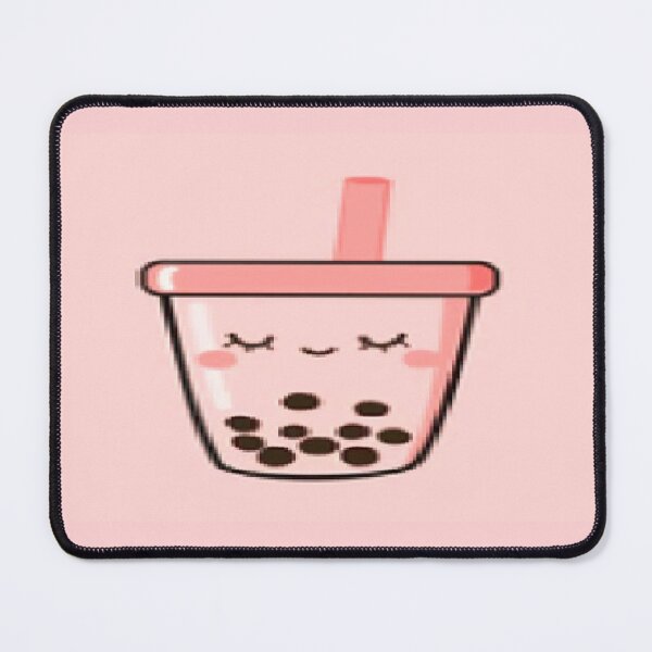 Item preview, pink boba tea with eyes closed designed and sold by CUTIE49SRIMONEY.