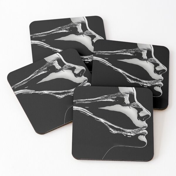 Item preview, Abstract profile silhouette with flowing water effect designed and sold by Artessie.
