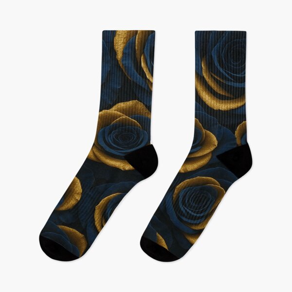 Item preview, Oxford Blue & Gold Rose Bloom Collection – Elegant Floral Art & Accessories designed and sold by nigejohn.