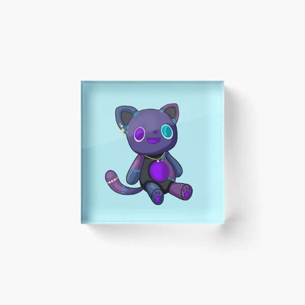 Item preview, Emo cat as a plush toy with a casual used look and expressive face designed and sold by katecheerycake.