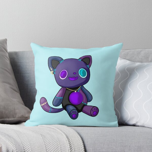 Item preview, Emo cat as a plush toy with a casual used look and expressive face designed and sold by katecheerycake.