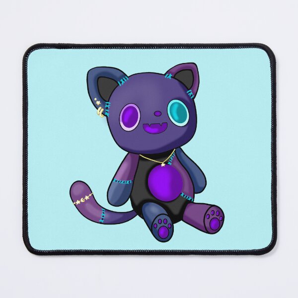 Item preview, Emo cat as a plush toy with a casual used look and expressive face designed and sold by katecheerycake.