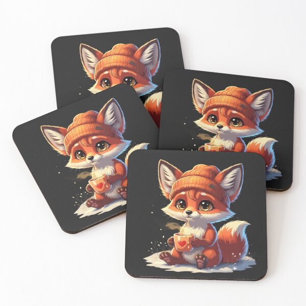 Item preview, CARTOON FOX DRINKS TEA  designed and sold by Gadget80.