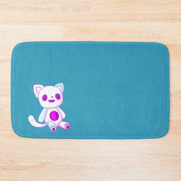 Item preview, Emo cat in pastel colors as a plush stuffed toy with a casual used look and expressive face designed and sold by katecheerycake.