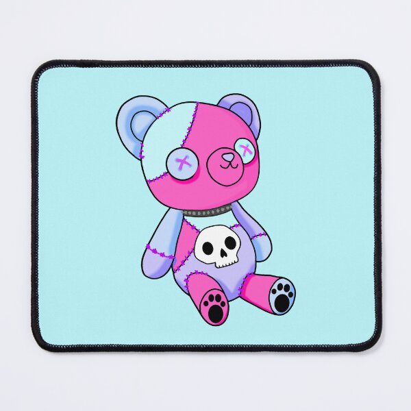 Item preview, Cute colorful emo teddy as a cuddly toy with skull symbol designed and sold by katecheerycake.