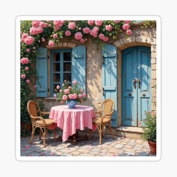 Item preview, Romantic French Garden Patio with Roses designed and sold by Seasonwind.