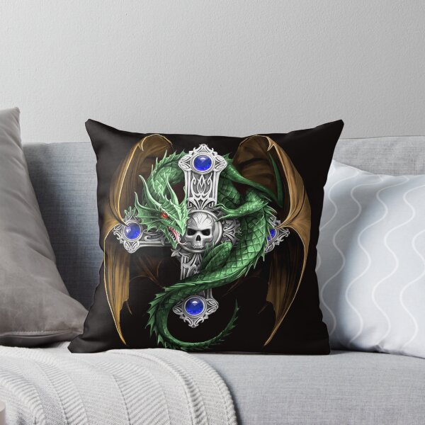 Item preview, Mythical Green Dragon And Skull Cross designed and sold by Atteestude.