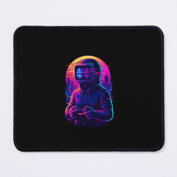 Item preview, Neon Cyberpunk Glitch Warrior • Retrowave Techcore Art designed and sold by amrani20.