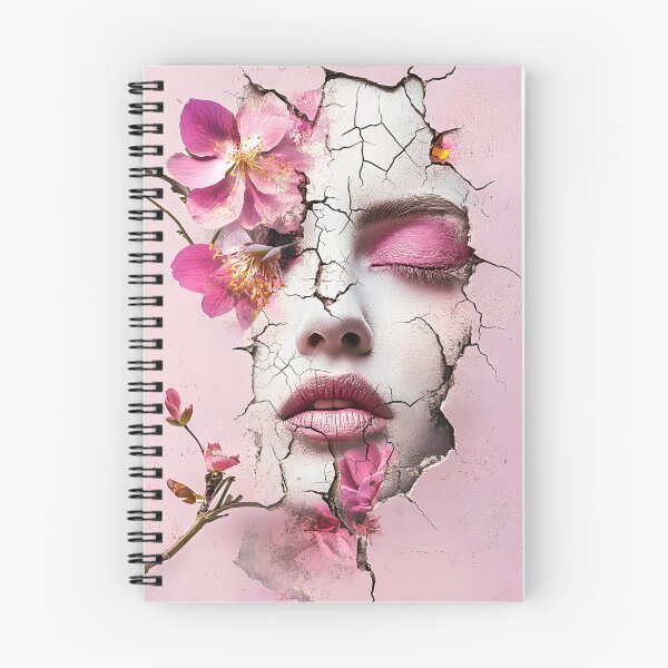 Item preview, Cracked Floral Face With Pink Blossoms and Texture designed and sold by Artessie.