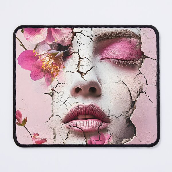 Item preview, Cracked Floral Face With Pink Blossoms and Texture designed and sold by Artessie.