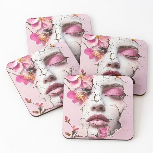 Item preview, Cracked Floral Face With Pink Blossoms and Texture designed and sold by Artessie.