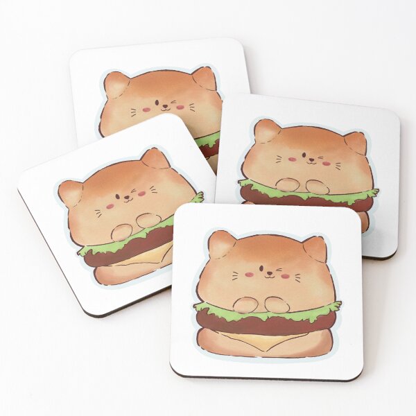 Item preview, Cute Cat Burger - Kawaii Chubby Kitty Cheeseburger Design designed and sold by sarahdiddles.