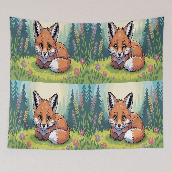 Item preview, A Pixel Adorable Orange Baby Fox designed and sold by SilentSpirits.