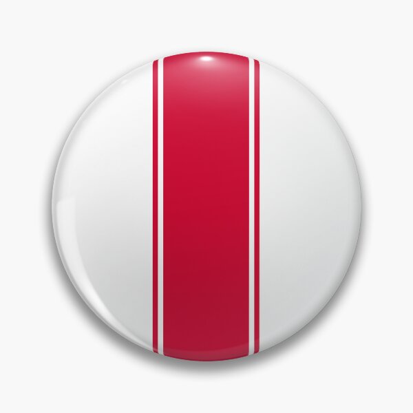 Item preview, Single Stripe With 2 Pinstripes (Cherry Red on White) designed and sold by Racing Stripes Only.
