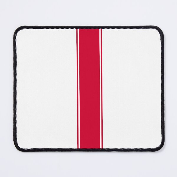 Item preview, Single Stripe With 2 Pinstripes (Cherry Red on White) designed and sold by Racing Stripes Only.