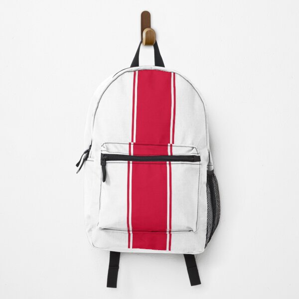 Item preview, Single Stripe With 2 Pinstripes (Cherry Red on White) designed and sold by Racing Stripes Only.