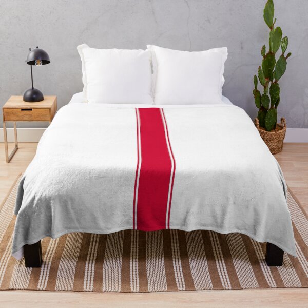Item preview, Single Stripe With 2 Pinstripes (Cherry Red on White) designed and sold by Racing Stripes Only.