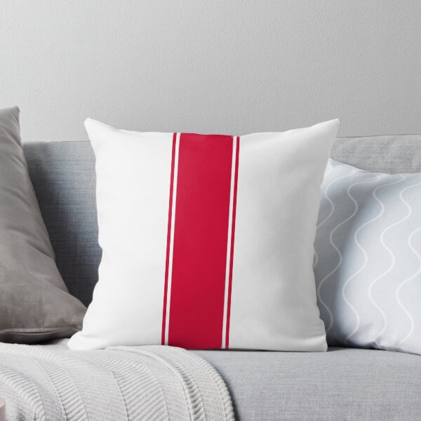 Item preview, Single Stripe With 2 Pinstripes (Cherry Red on White) designed and sold by Racing Stripes Only.