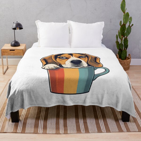Item preview, A Happy Beagle Peeking Out Of A Cup Retro Style designed and sold by Domcreations4.