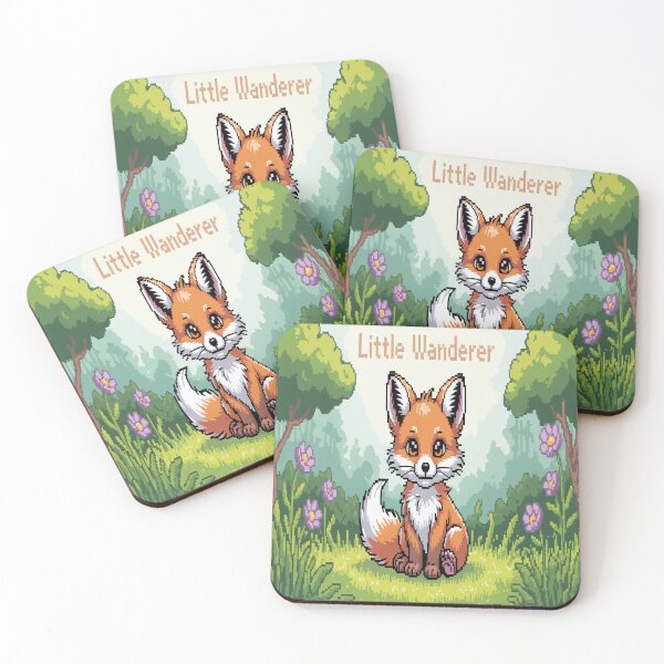 Item preview, Pixel 'Little Wanderer' Orange Baby Fox designed and sold by SilentSpirits.