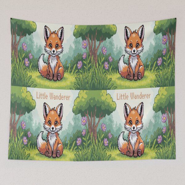 Item preview, Pixel 'Little Wanderer' Orange Baby Fox designed and sold by SilentSpirits.