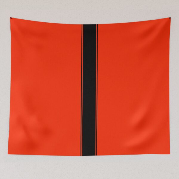 Item preview, Single Stripe 2 Pinstripes (Black on Bright Red) designed and sold by Racing Stripes Only.