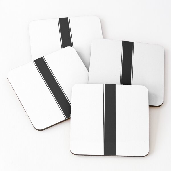 Item preview, Single Stripe With 2 Pinstripes (Black on White) designed and sold by Racing Stripes Only.