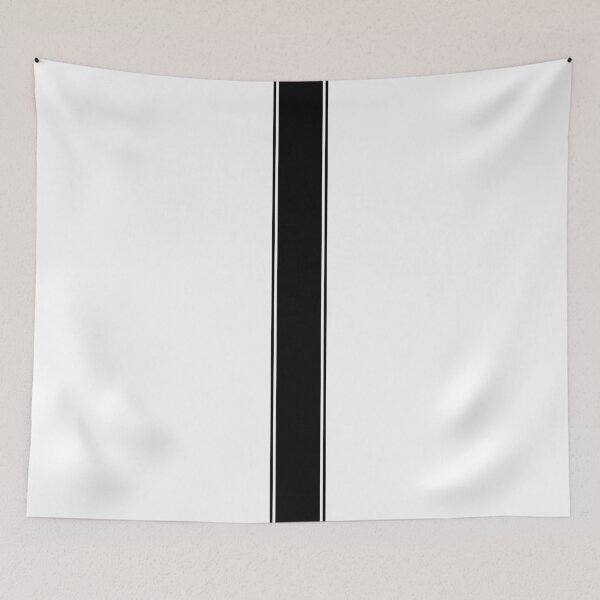 Item preview, Single Stripe With 2 Pinstripes (Black on White) designed and sold by Racing Stripes Only.