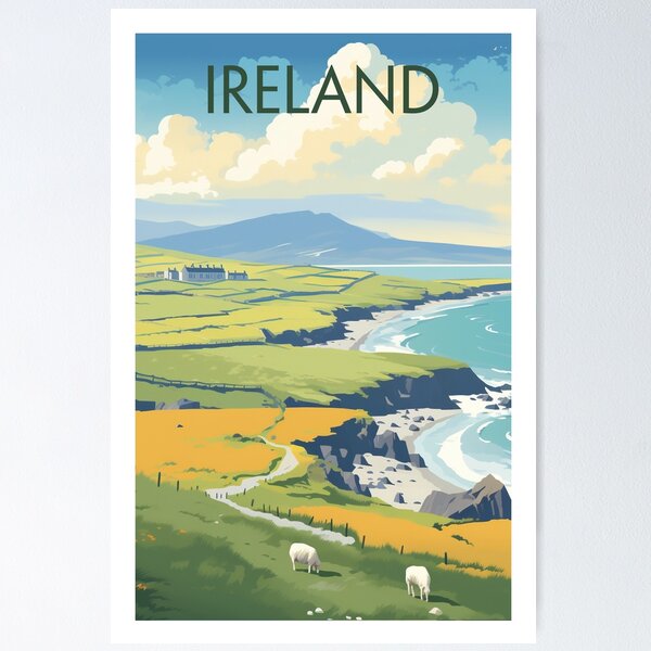 Item preview, IRELAND TRAVEL POSTER designed and sold by MarkedArtPrints.