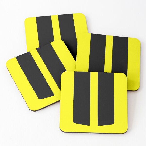 Item preview, Dual Hood Stripes Black (Yellow Background) designed and sold by Racing Stripes Only.