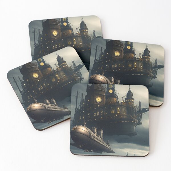 Item preview, Steampunk Airship City In The Sky designed and sold by Dancing Jester Designs.