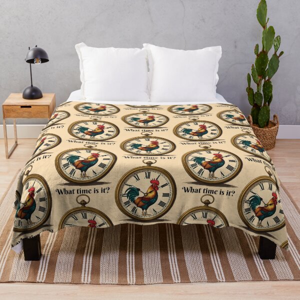 Item preview, Retro Clock With Rooster What Time Is It? designed and sold by Ciervo Primavera.
