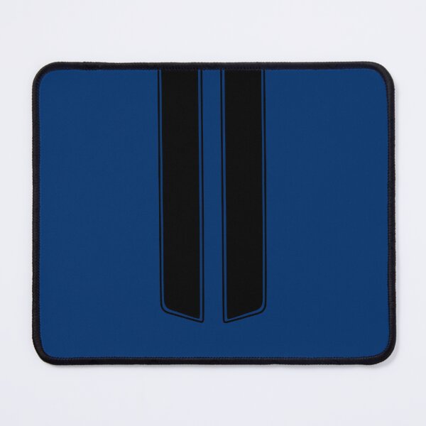 Item preview, Dual Hood Stripes With Pinstripes (Black - Guardsman Blue Background) designed and sold by Racing Stripes Only.