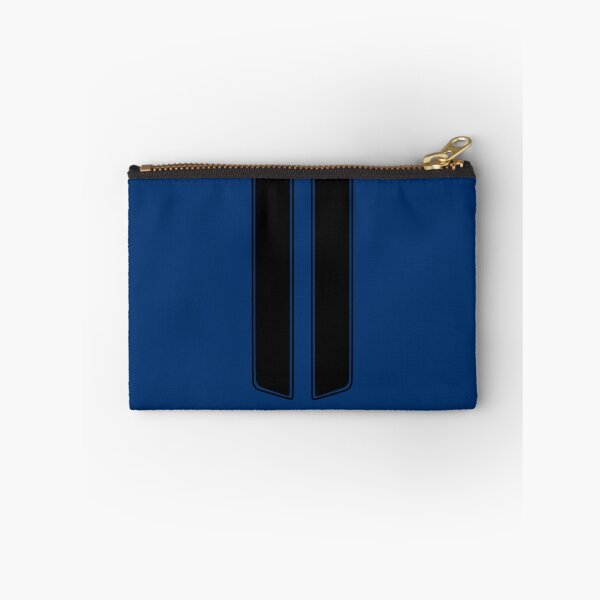 Item preview, Dual Hood Stripes With Pinstripes (Black - Guardsman Blue Background) designed and sold by Racing Stripes Only.