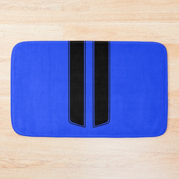 Item preview, Dual Hood Stripes With Pinstripes (Black - Neon Blue Background) designed and sold by Racing Stripes Only.