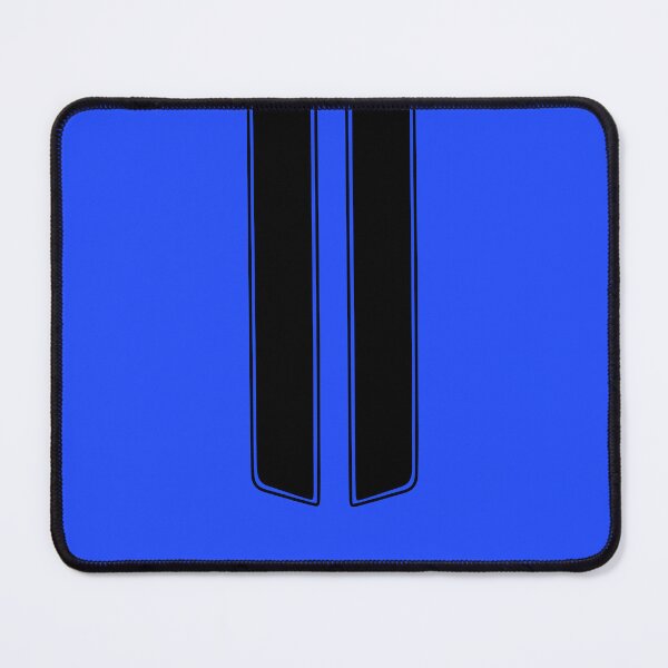 Item preview, Dual Hood Stripes With Pinstripes (Black - Neon Blue Background) designed and sold by Racing Stripes Only.