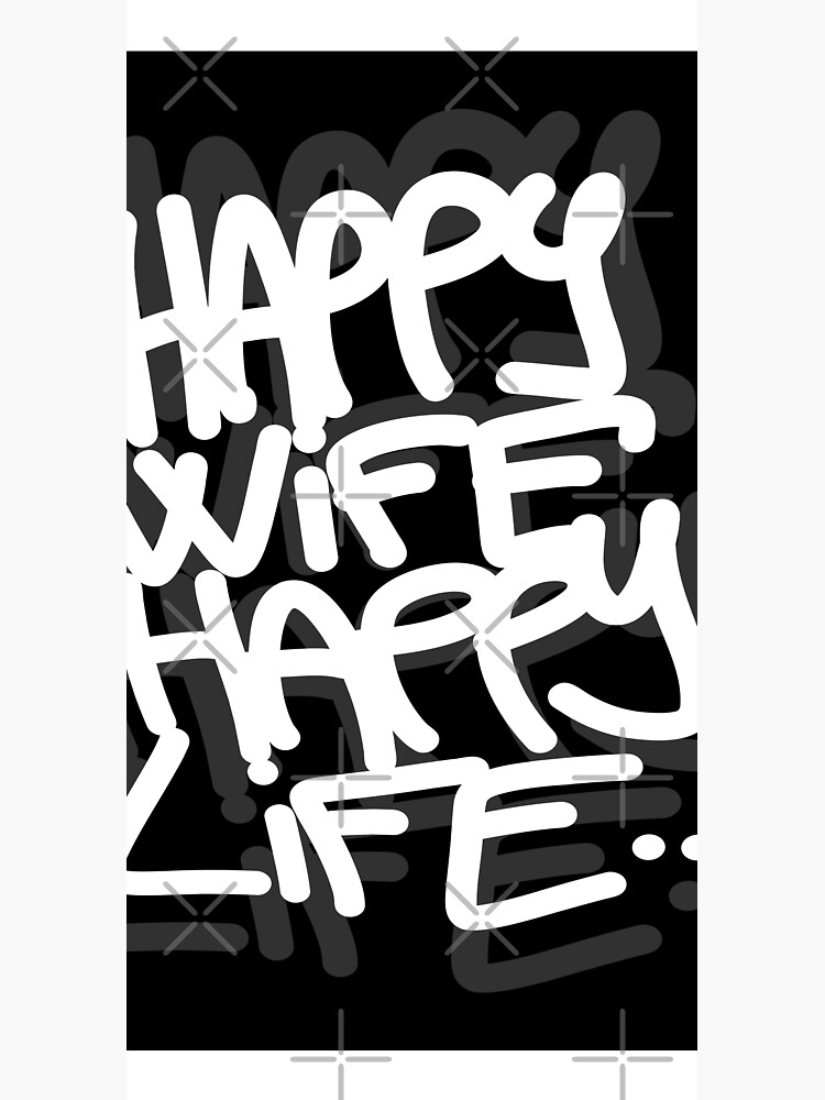 Thumbnail 3 of 3, Duffle Bag, Happy wife happy life… / GRAFFITI STYLE TAG on black designed and sold by Borislilb.