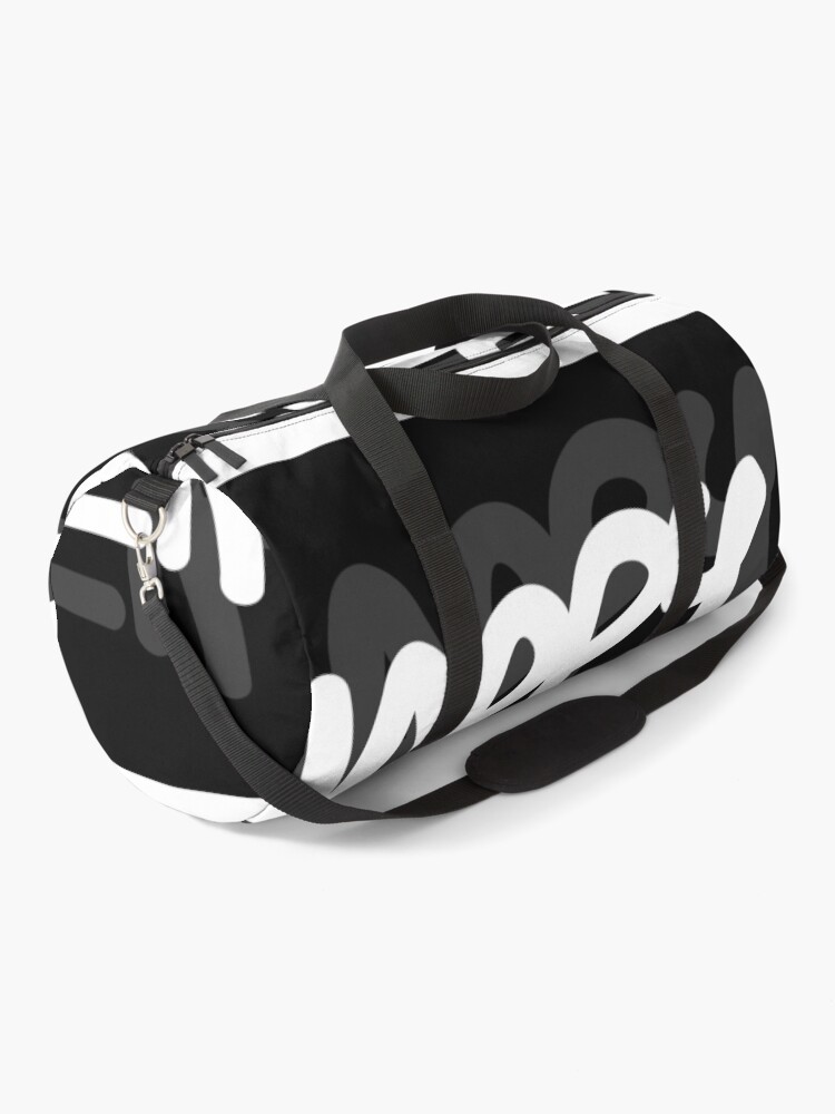 Thumbnail 1 of 3, Duffle Bag, Happy wife happy life… / GRAFFITI STYLE TAG on black designed and sold by Borislilb.