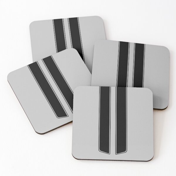 Item preview, Dual Hood Stripes With Pinstripes (Black - Light Gray Background) designed and sold by Racing Stripes Only.
