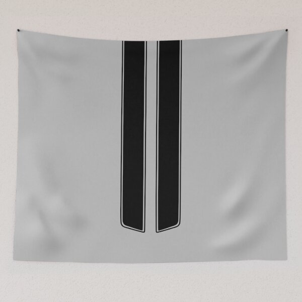 Item preview, Dual Hood Stripes With Pinstripes (Black - Light Gray Background) designed and sold by Racing Stripes Only.